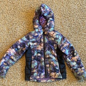 The North Face Girls' Purple Multi Hooded Puffer Jacket